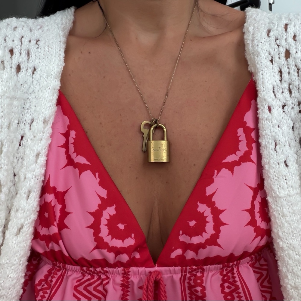 Louis Vuitton lock and key repurposed necklace